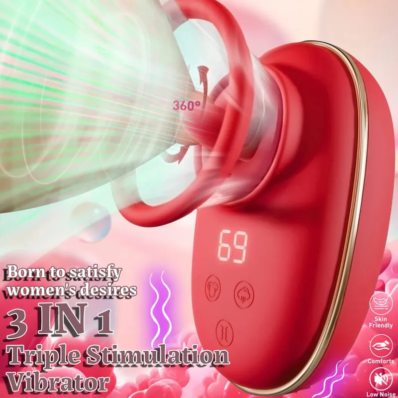 Clitoral Vibrator Sucking and Licking Tongue Sex Toy Women Nipple Vagina Stimulator Orgasm Pussy Blowjob Female Masturbation 18+