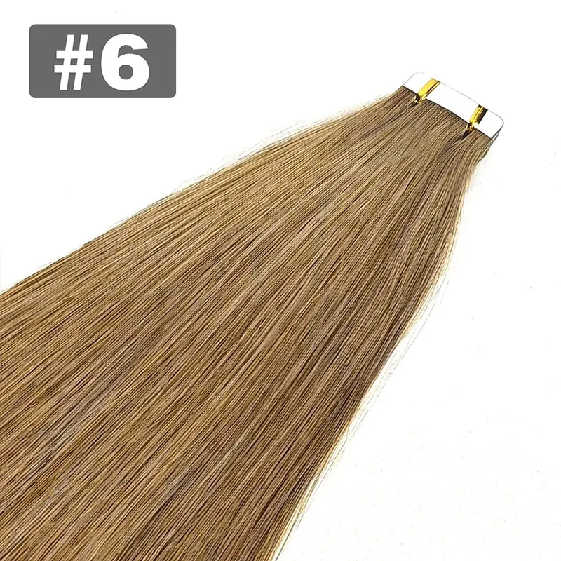 20pcs/Pack Tape In Human Hair Extensions Natural Straight 100% Remy Human Hair Extensions with Seamless Invisible Tape Ins Hair