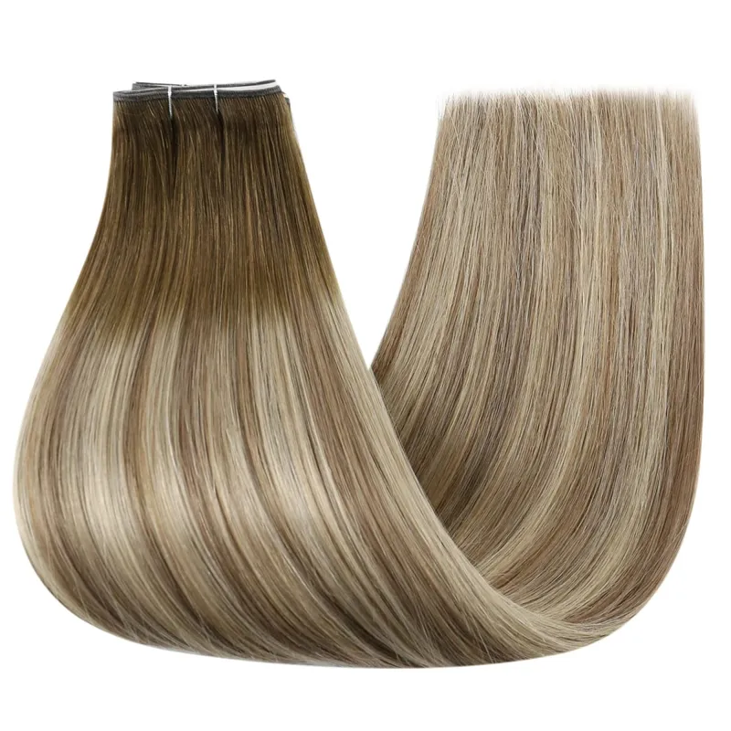Moresoo Tape in Weft Hair Extensions Genius Weft 50G One Piece Long Tape Weft Invisible Skin Wef Human Hair Extensions Natural