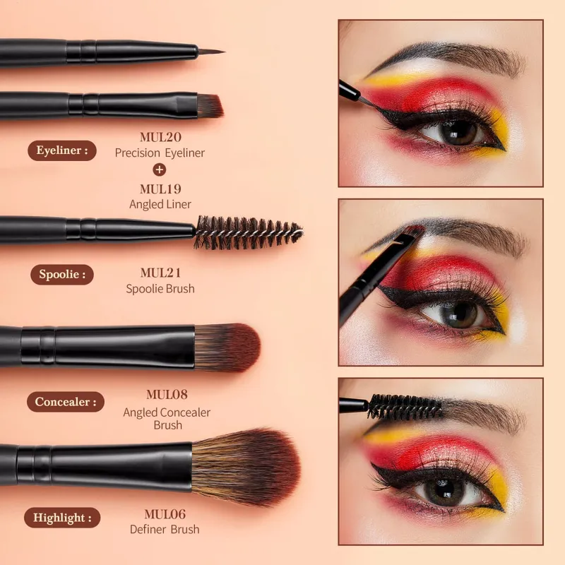 Jessup Eye Brushes Set 16pcs Makeup Brushes Synthetic Precision Eyebrow Brush Eyeshadow Blending Concealer Eyeliner T272