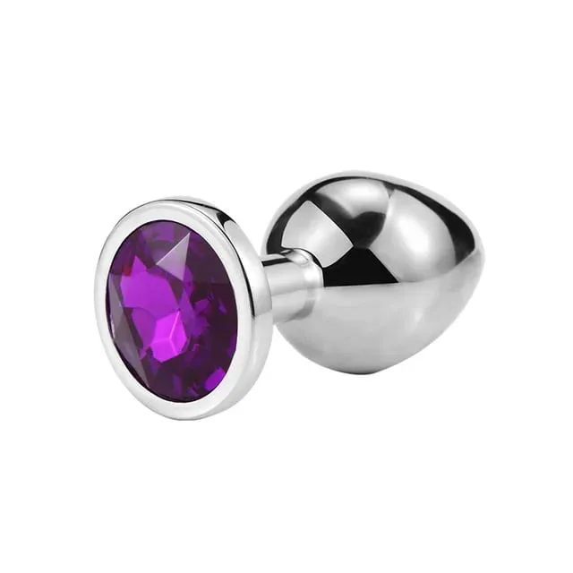 Anus Plug Anal Bead Adults Sex Toys Metal Butt Plug Stainless Steel Anal Plug With Jewelry Colorful Crystal for Women Adult Game
