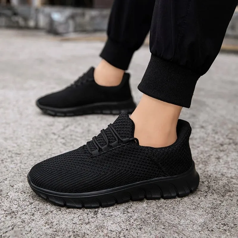 Men's Mesh Knit Slip On Shoes Breathable Lightweight Walking Sneakers Soft Sole Casual Dad Shoes