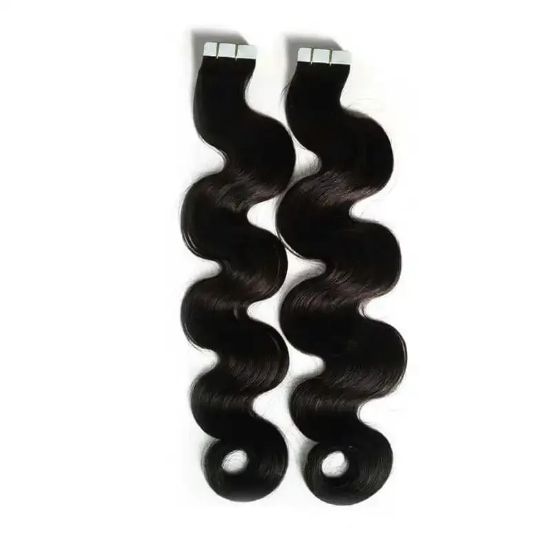 Body Wave Tape In Human Hair Extensions 20Pcs/Pack Seamless Skin Weft Tape Ins 100% Human Hair Wavy Tape In Hair Extensions