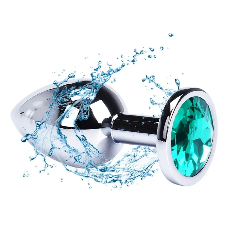 Anus Plug Anal Bead Adults Sex Toys Metal Butt Plug Stainless Steel Anal Plug With Jewelry Colorful Crystal for Women Adult Game