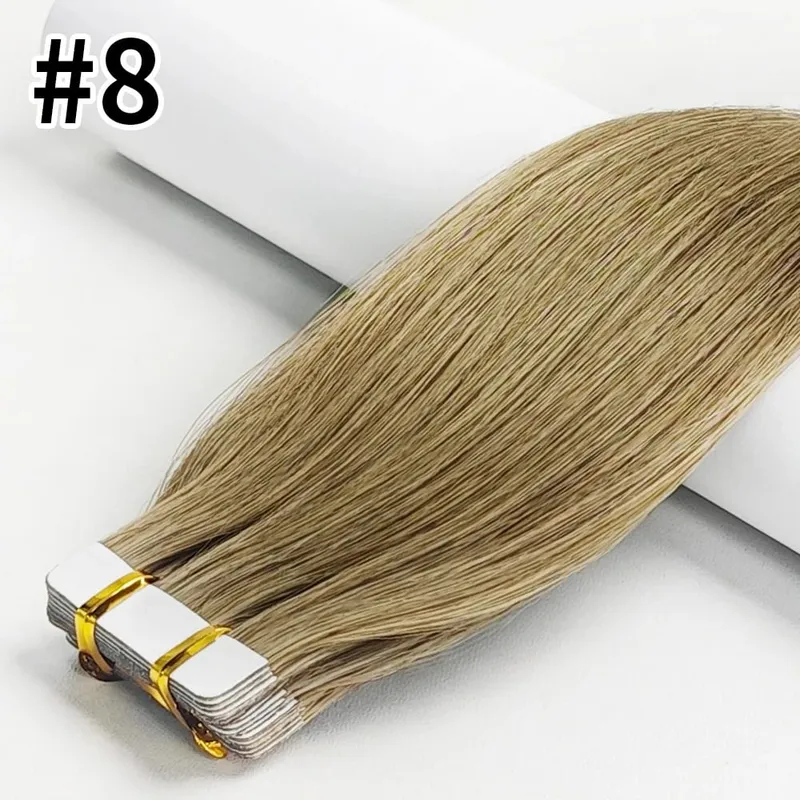 26 Inches Tape In Hair Extensions Straight 100% Human Hair Adhesive Replaceable Seamless Skin Weft Tape 20/40pcs Hair For Women
