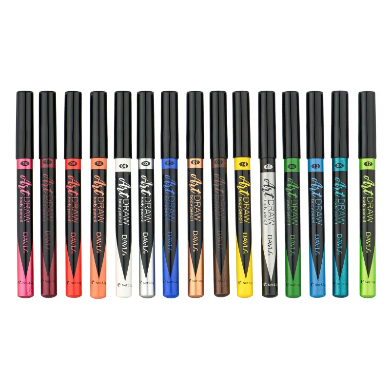 15 Farben Eyeliner Lip Liner Stift Schwarz Blau Mehrfarbig Metallic Perlmutt Glitzer Matt Finish Punk Smokey Style Augen Make-up Stift