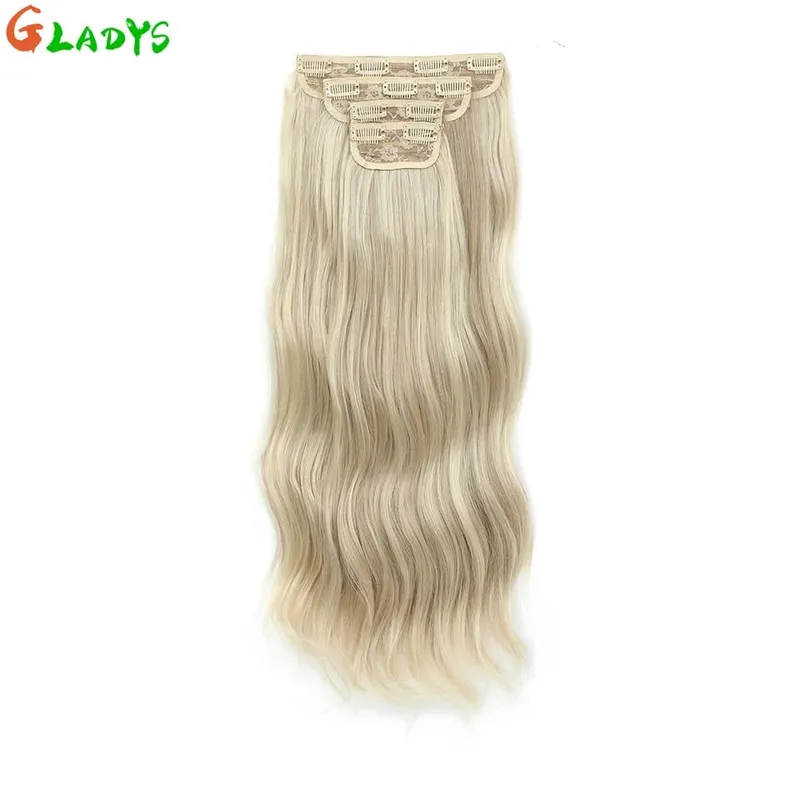 Ombre Clip Ins Synthetic Hair Extensions High Temperature Fiber Body Wave Brown 11 Clip Ins Daily Use Hair Piece Extensions