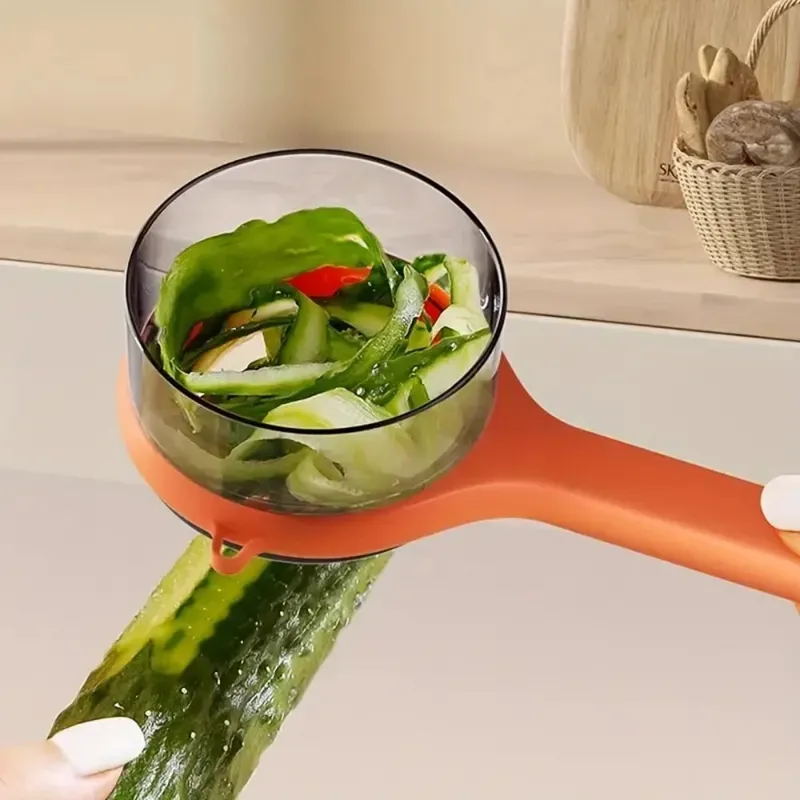 Peeler with Storage Box Fruit and Vegetable Peeler Double-Sided Stainless Steel Multi-Functional Peeler Suitable for Kitchen