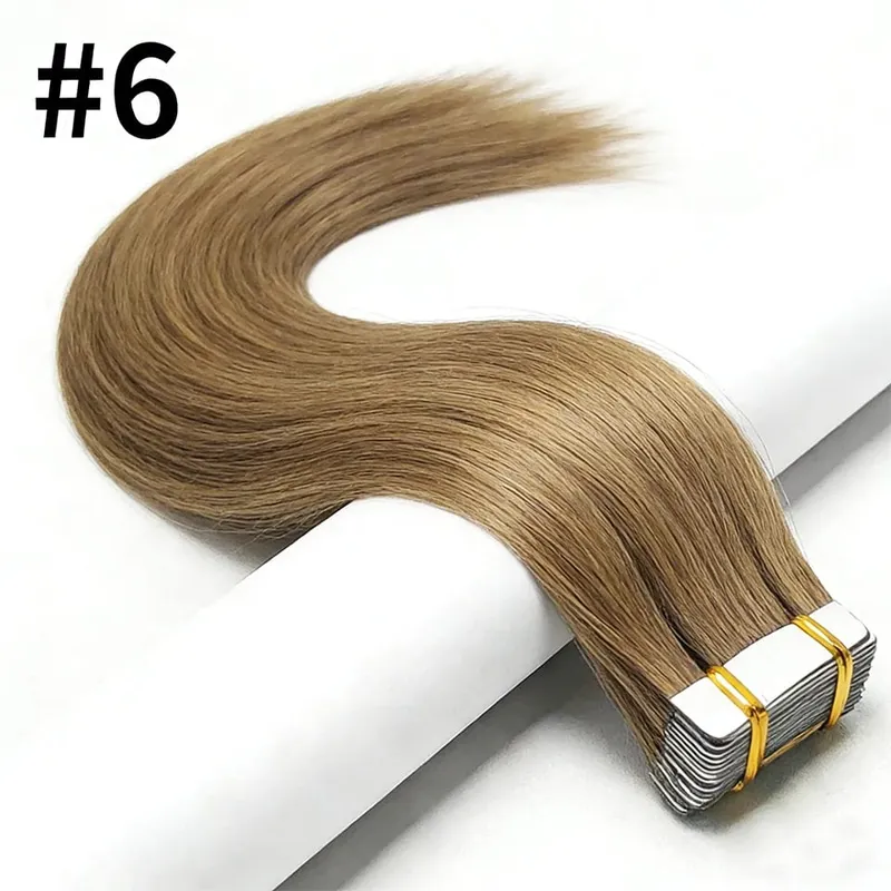Tape Ins Human Hair Extensions Natural Black 16-26 inch 50G 20Pcs Skin Weft Seamless Invisible Silky Straight Remy Human Hair