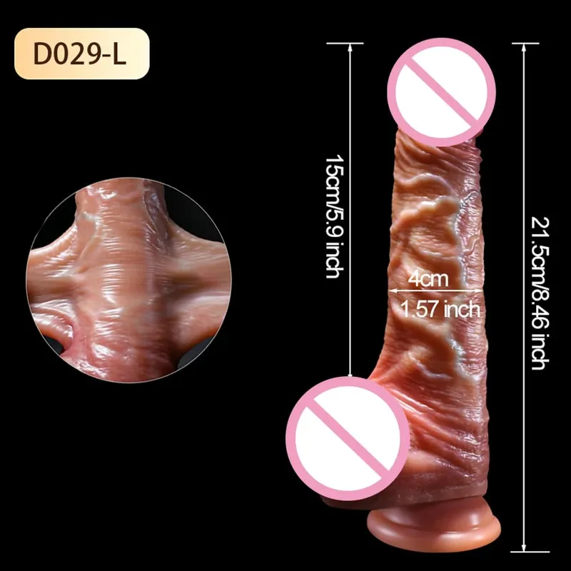 Realistic Silicone Dildo Black Soft Penis Sliding Foreskin Cock Male Genitals Vaginal Masturbation Suction Cup Dick Anal Sex Toy
