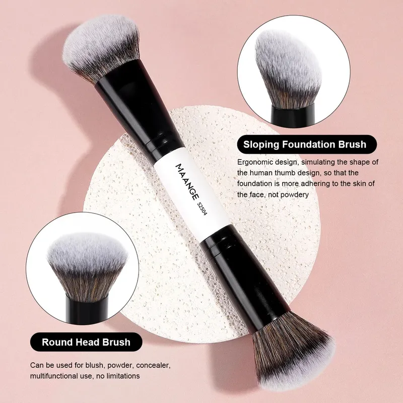 Makeup Brushes Foundation Contour Conceal 3pcs Angled Synthetic Kabuki Brushes for Blending Liquid Cream Powder Cosmetic