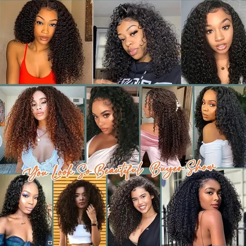 Synthetic 16 Clip In Hair Extensions Kinky Curly Fluffy Black Blonde Full Head Fake Pieces Hair Extensions For Black Women