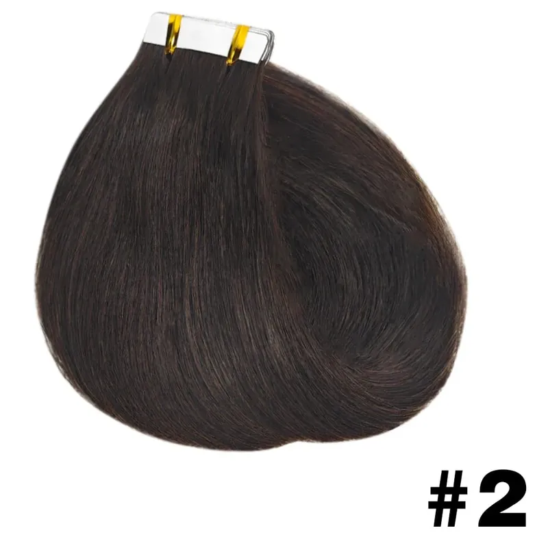 Straight Tape in Hair Extensions 100% Human Hair Seamless Invisible Straight Skin Weft 20pcs/50g Tape in Hair Extension For Wome