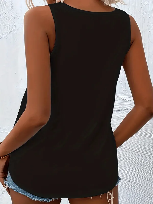 Women's Elegant Summer New Style V-Neck Appliqué Sleeveless Vest