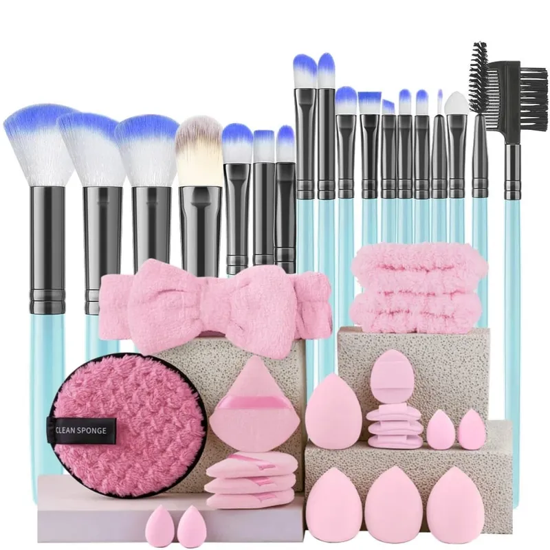 18PCS Women's Makeup Brushes Set - Eye Shadow Foundation Blush Cosmetic Brushes Soft Make up Tools with Storage Bag — image 1