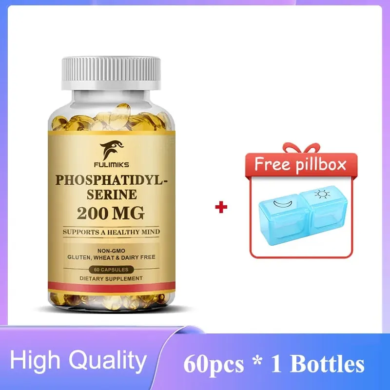 PhosphatidylSerine Capsules Premium Brain Health Supplement Supports Memory Healthy Mind & Cognitive Function Relieve Stress