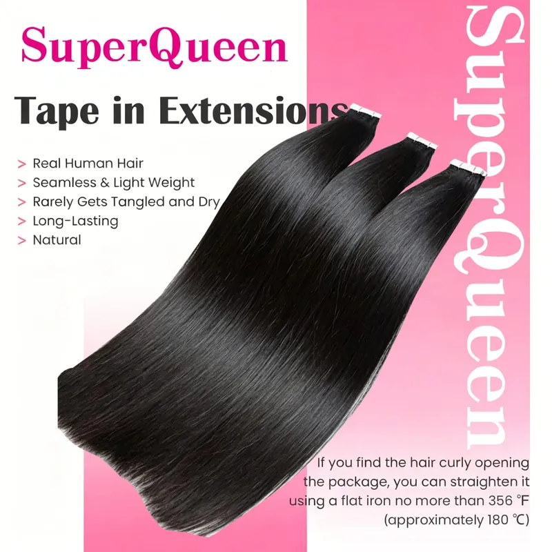Straight Tape In Hair Extensions 100% Real Remy Human Hair Skin Weft Salon Quality For Woman 50G Tape Ins Human Hair Extension