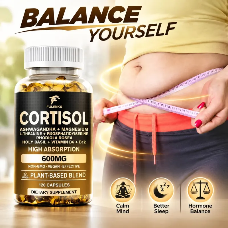 Premium Cortisol Capsules with Ashwagandha Rhodiola Support Cortisol Reducer Relaxation Maintain Calm Weight Loss & Adrenal
