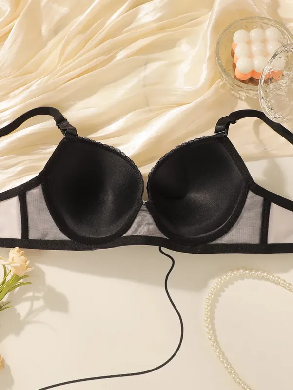 Women's Sexy Lace Lingerie Set Lady Push Up Bra with Steel Ring S-XL Pretty Printed Brassiere Female Fashion Underwear