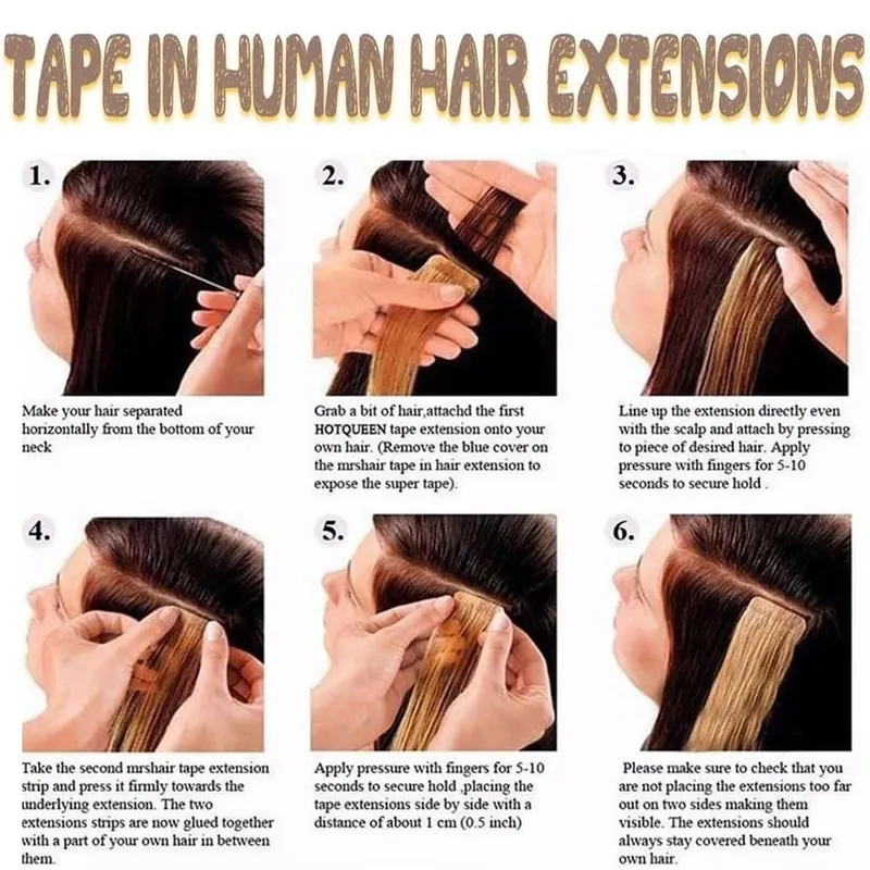 Tape In Hair Extensions Human Hair 50G 20Pcs #4/27 Highlight Color Tape Ins Straight Double Sided Skin Weft Remy Human Hair Tape