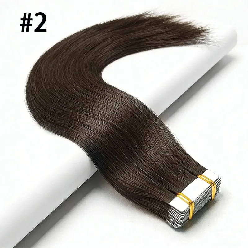 Tape Ins Human Hair Extensions Natural Black 16-26 inch 50G 20Pcs Skin Weft Seamless Invisible Silky Straight Remy Human Hair