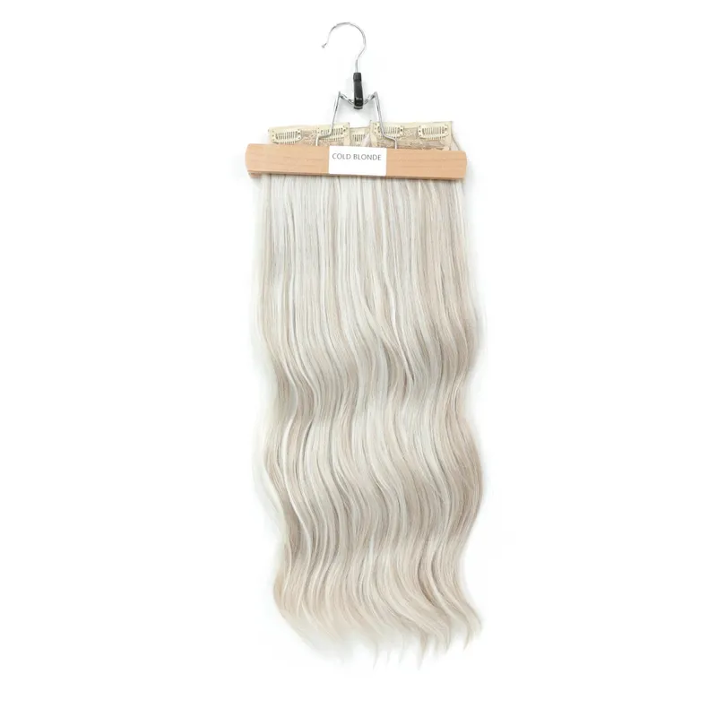 24Inch Clips Body Wave Bundle Ombre Grey Blonde P27/613 4Pcs/Lot Clip In 220g Ombre Brown 6# High Temperature Bio Synthetic Hair