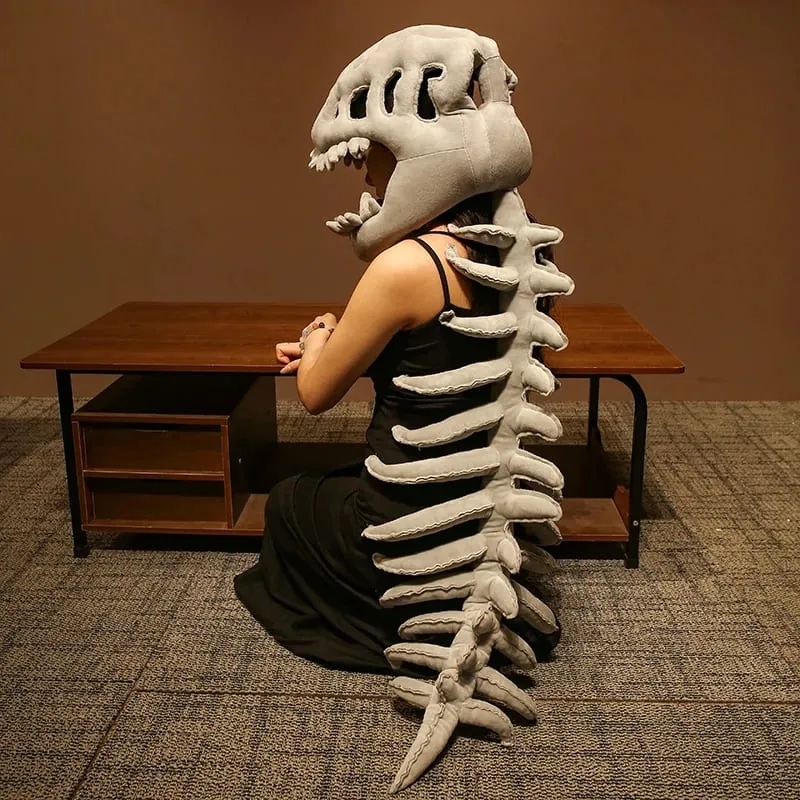 Dinosaur Skeleton Headgear Pillow - 4 Colors Perfect for Party Cosplay & Cozy Sofa Lounging