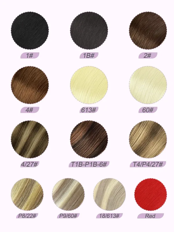 Red Human Hair Tape-In Hair Extensions Brighten Your Hair Color Add Hair Length&Volume or Cosplay Use Hair Extensions 50g 20Pcs