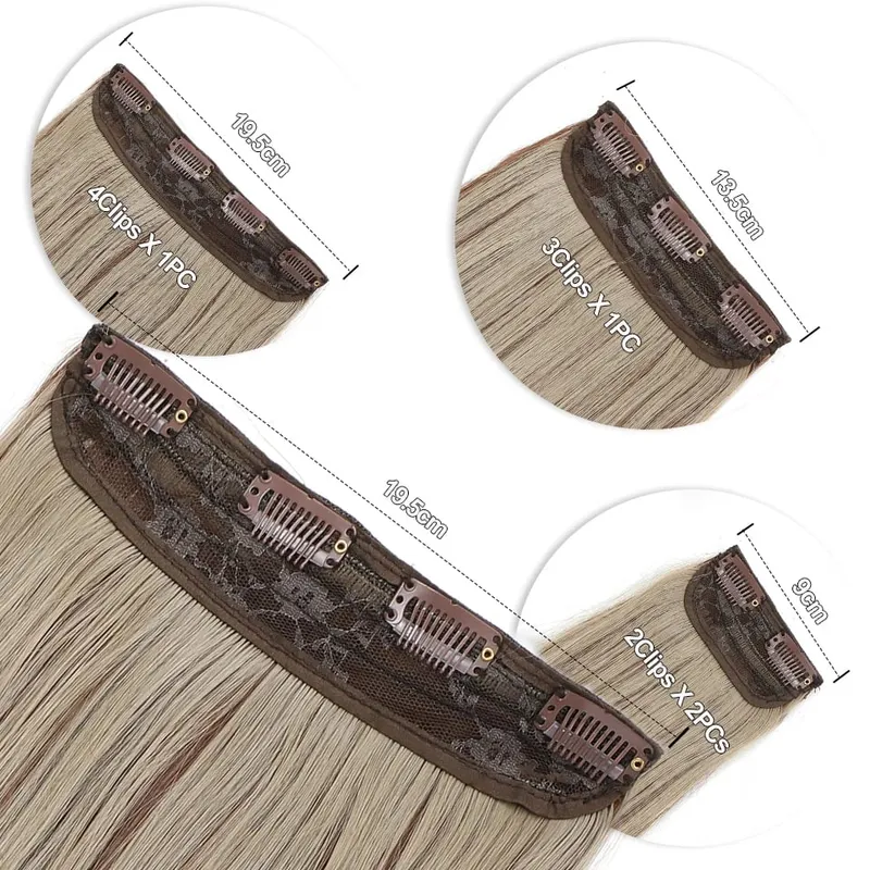 24Inch Clips Body Wave Bundle Ombre Grey Blonde P27/613 4Pcs/Lot Clip In 220g Ombre Brown 6# High Temperature Bio Synthetic Hair