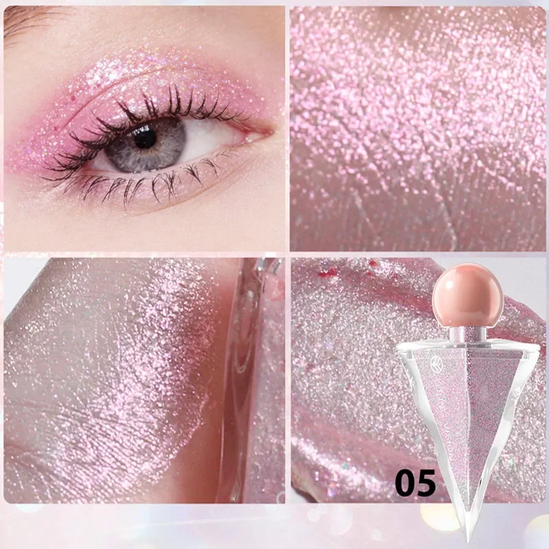 3 Colors Glitter Liquid Eyeshadow Set Shimmer Sparkly Metallic Eye Shadow Multi-Functional Highlighter Enhances Luster Lightweight Water-based Long Lasting Shiny Eye Makeup For Party Festival.