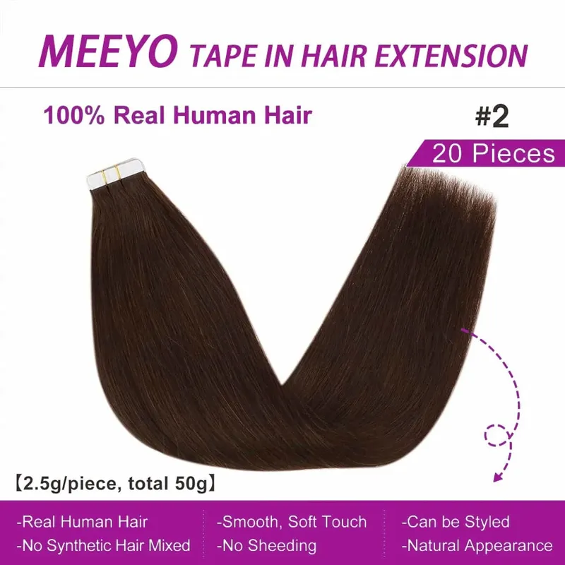 Natural Color Tape In Hair Extensions Human Hair Silk Straight Seamless Invisible Tape In Extensions Color P4/27 20Pcs for Women