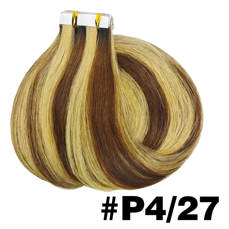 Tape In Hair Extensions Human Hair Straight Natural Black Seamless Weft Skin Extensions 20Pcs 50g/Pack Invisible Tape ins Hair