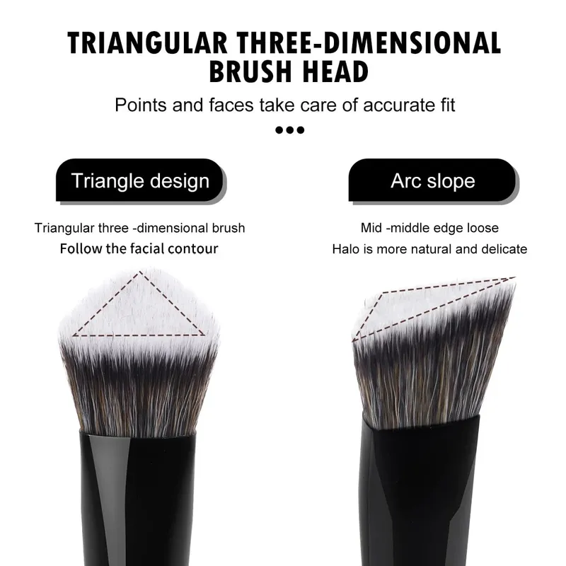 Makeup Brushes Foundation Contour Conceal 3pcs Angled Synthetic Kabuki Brushes for Blending Liquid Cream Powder Cosmetic