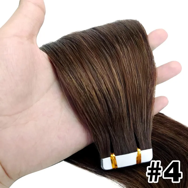 Straight Tape in Human Hair Extension for Women High Quality Brazilian Human Hair Adhesive Tape in Hair Skin Weft Hair Extension