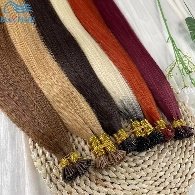 Human Hair I Tip 100% Human Hair Extensions Keratin Straight Brazilian Remy Human Hair Natural Capsule Hair Extension 30 Inch