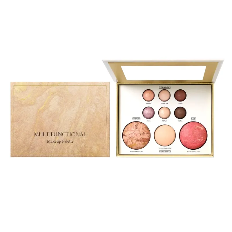 4-Piece Makeup Palette Bundle with Eyeshadow Contour Palette Velvet Finish Daily Cosmetics Set One Multi Purpose Makeup Compre