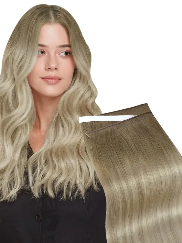 Moresoo Tape in Weft Hair Extensions Genius Weft 50G One Piece Long Tape Weft Invisible Skin Wef Human Hair Extensions Natural