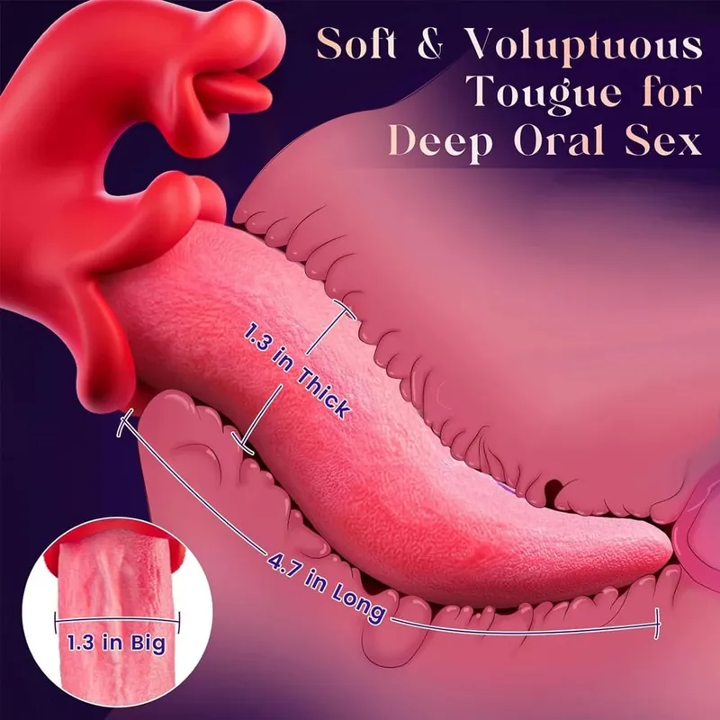 Tongue Vibrator for Women Nipples Clit Stimulator Vagina G Spot Licking Vibrating Massager Female Masturbation Sex Toy for Adult