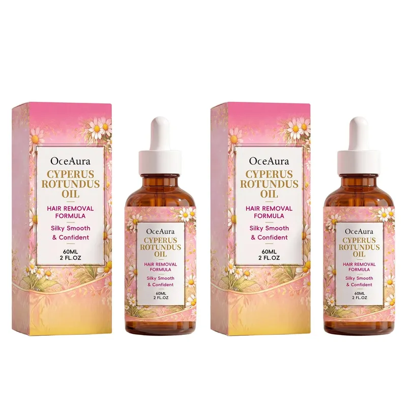 Oceaura Rotundus Hair Removal Care Essential Oil Reduces Growth Soothing Moisturizing Shrinking Pores Body Hair Removal Gentle Depilatory Care Oil