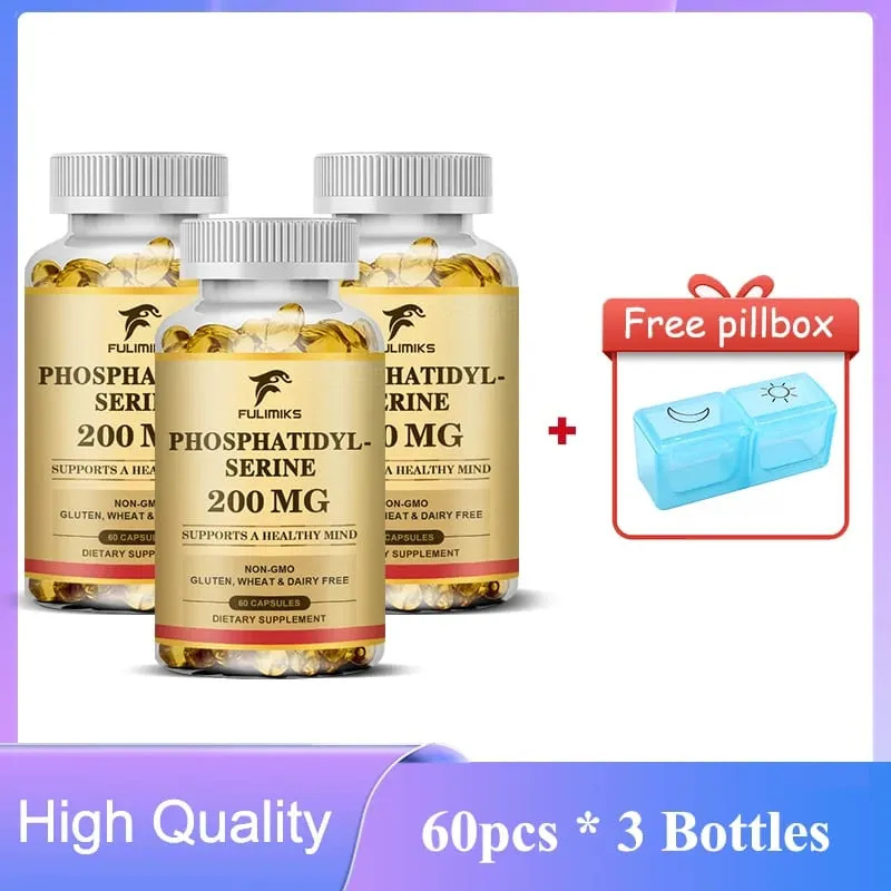 PhosphatidylSerine Capsules Premium Brain Health Supplement Supports Memory Healthy Mind & Cognitive Function Relieve Stress