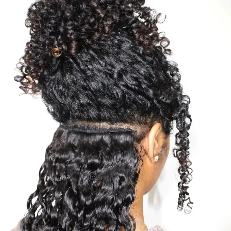 120g Burmese Curly Clip in Hair Extensions Clip Ins Human Hair 8 Pcs Per Set With 18 Clips Human Hair Extensions For Black Women