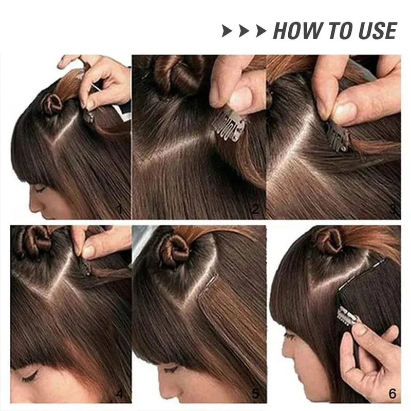 Ombre Clip Ins Synthetic Hair Extensions High Temperature Fiber Body Wave Brown 11 Clip Ins Daily Use Hair Piece Extensions