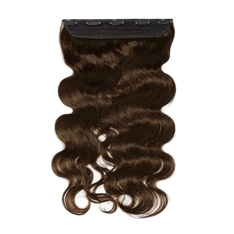 Curly One Piece Clip In Hair Extensions 100G Invisible Body Wave Human Hair With 5 Clips Natural Wave Clip In Hair Extensions