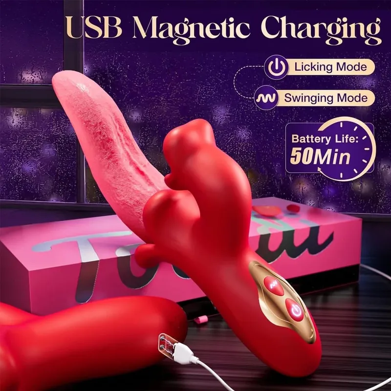Tongue Vibrator for Women Nipples Clit Stimulator Vagina G Spot Licking Vibrating Massager Female Masturbation Sex Toy for Adult
