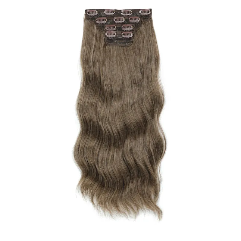 24Inch Clips Body Wave Bundle Ombre Grey Blonde P27/613 4Pcs/Lot Clip In 220g Ombre Brown 6# High Temperature Bio Synthetic Hair