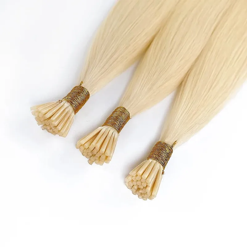 I Tip Human Hair Extensions 50g Straight Fusion Hair 30Inch Keratin Capsule Original Real Natural Hair Blonde Color