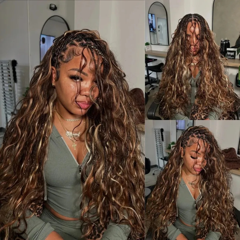 Boho Braiding Hair Body Wave 100% Vrigin Human Braiding Hair 50G/Pc #4/27 Highlight Color Human Hair For Boho Braids 16-26 Inch