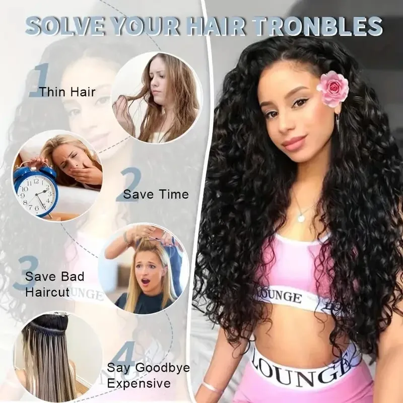 16 Clip In Hair Extensions Synthetic Kinky Curly Full Head Fake Pieces Brown Black Hair Extensions Suitable For Black Women
