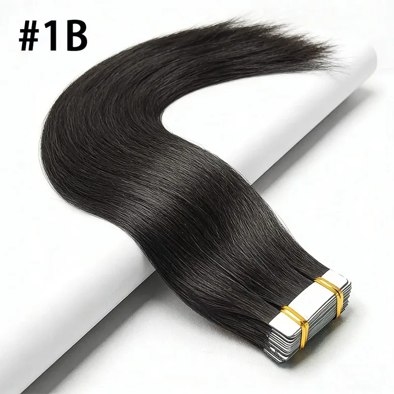 Tape In Hair Extensions Human Hair 50G 20Pcs #4/27 Highlight Color Tape Ins Straight Double Sided Skin Weft Remy Human Hair Tape