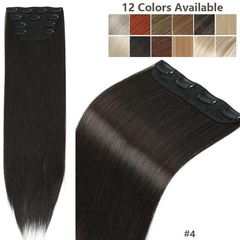 24 بوصة مقاطع برتقالية شقراء في وصلة شعر مستقيمة أومبير Brown6 # تسليط الضوء على P27/613 # 4 قطعة/الحزمة شعر صناعي مقاوم للحرارة — image 10